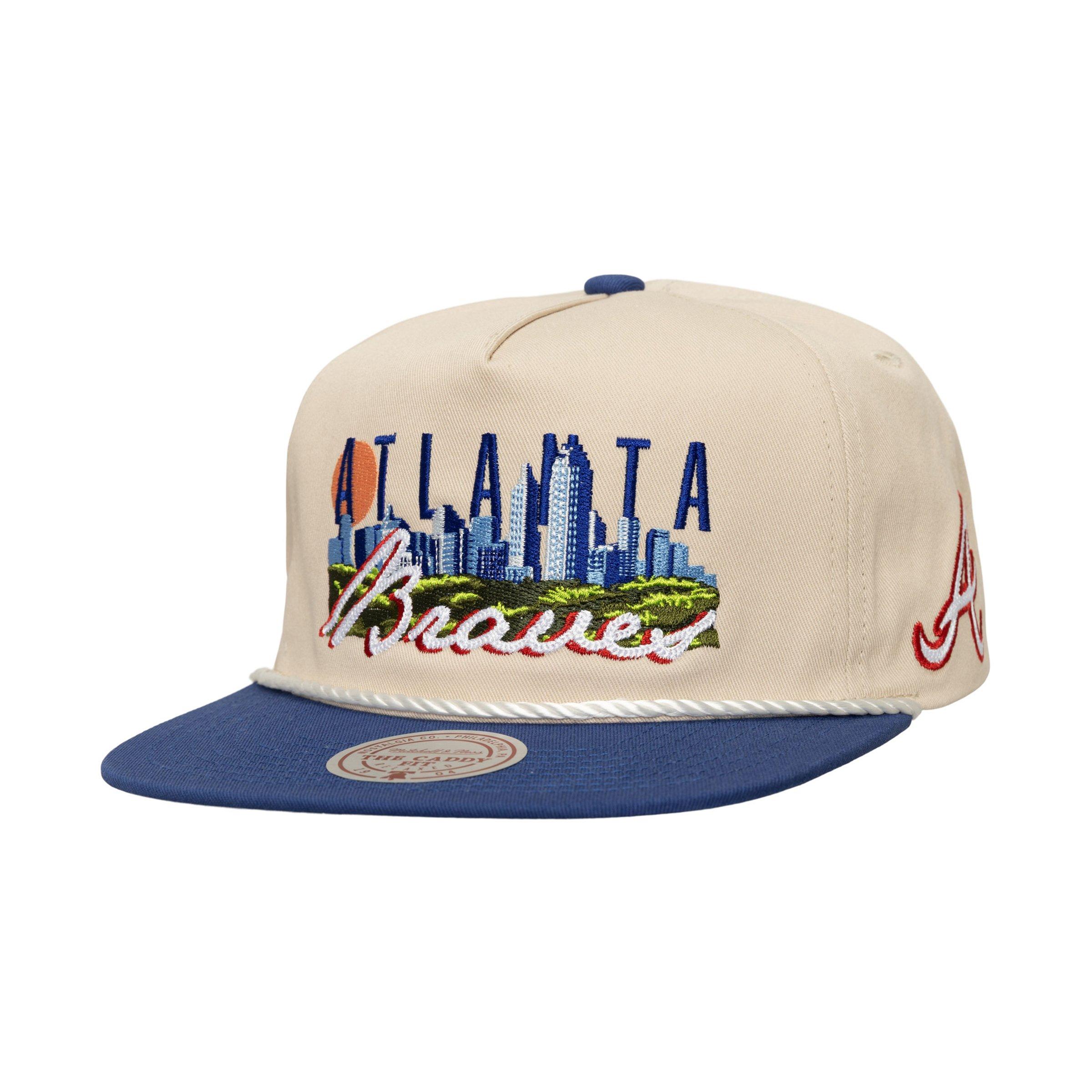 Mitchell & Ness Atlanta Braves Cityscape Snapback Hat - Cream - CREAM